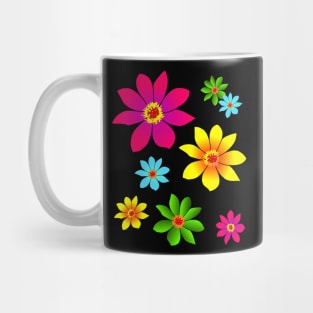 colorful flowers, bloom, blooming, blossoms, petal Mug